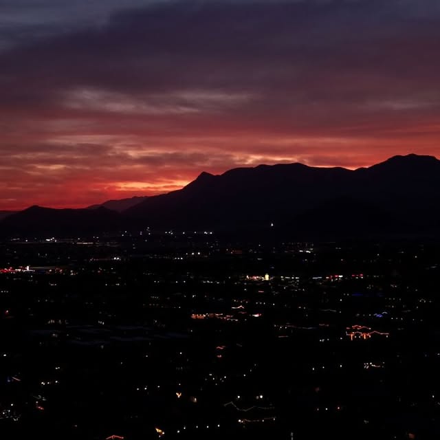 Las Vegas skyline at sunset
