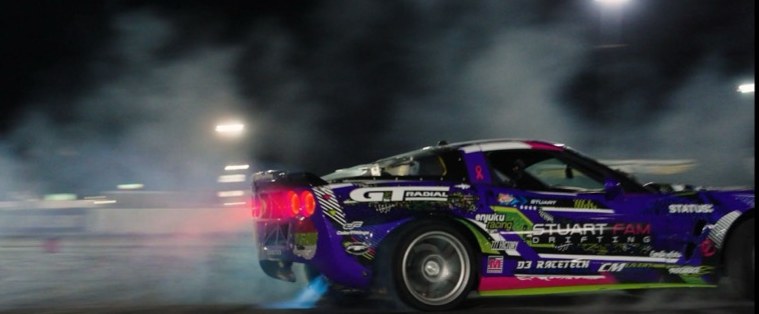 Drift car under lights