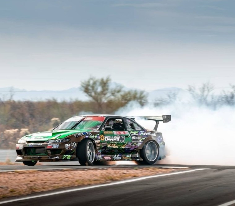 Drift car throwing smoke
