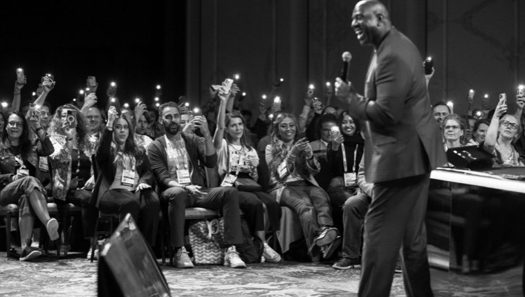 Audience reaction during a live event