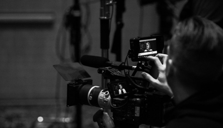 Camera and monitor during production