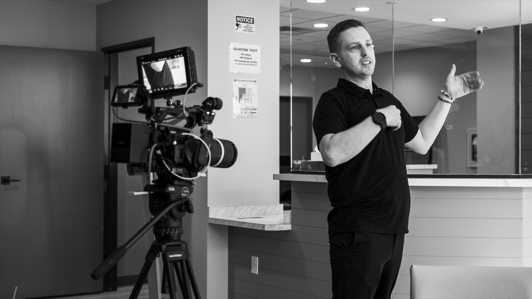 Camera setup during a speaking segment